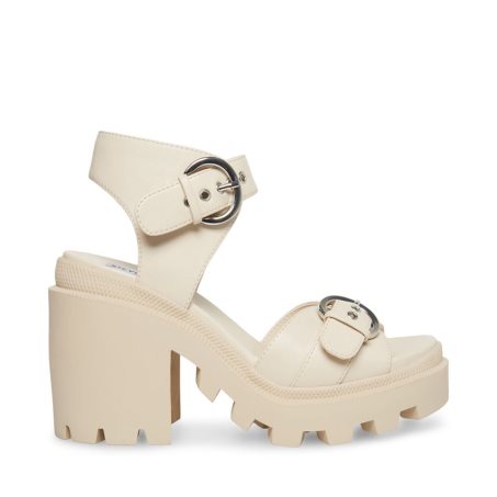 Sandalias Tacones Steve Madden Costal Mujer Creme | ES QL0614